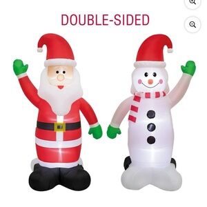 Holiday LIVING 6 ft LED Reversible Santa and Snowman Air Blown Inflatable